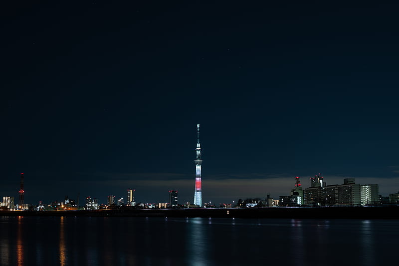 night city, panorama, city lights, tokyo, japan, HD wallpaper