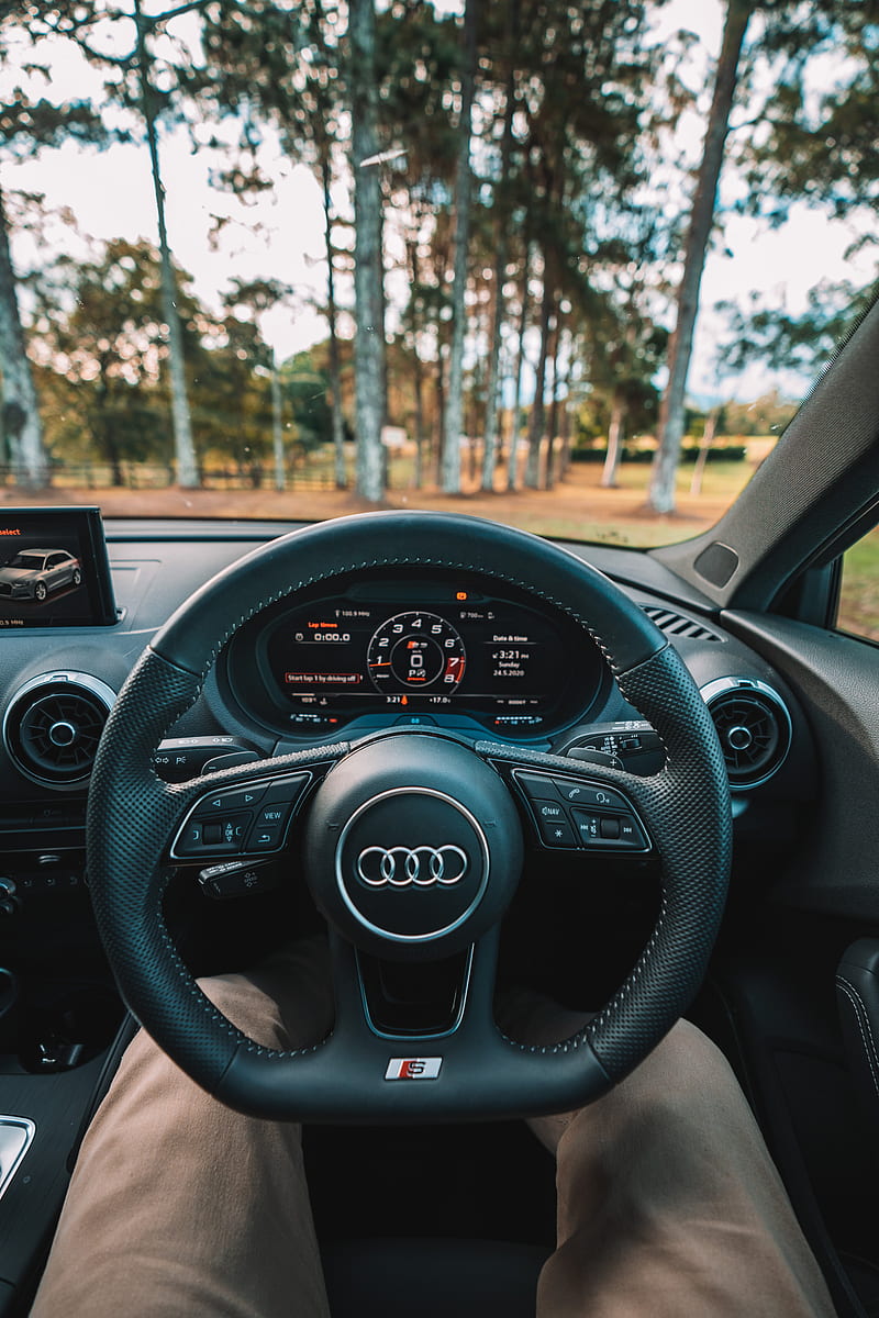 audi, interior, steering wheel, speedometer, legs, HD phone wallpaper