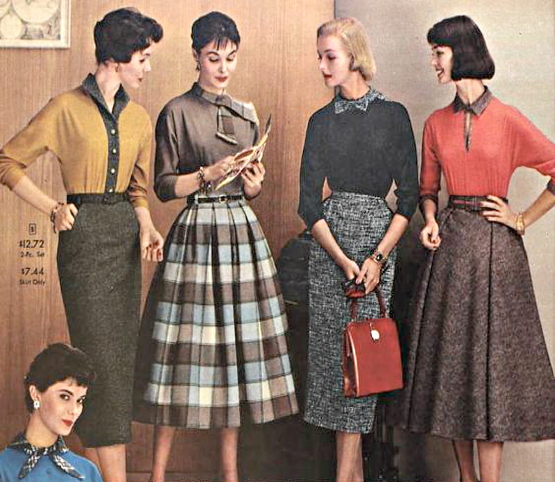 1950 ropa y cabello de niña, cabello, mujeres, bolso, ropa, femenino,  modelos, Fondo de pantalla HD | Peakpx