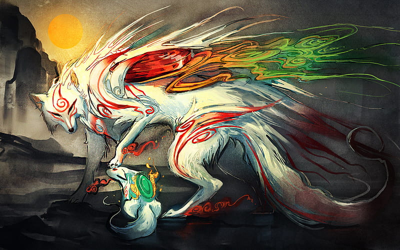 Okami. Amaterasu  Okami, Amaterasu, Anime wolf