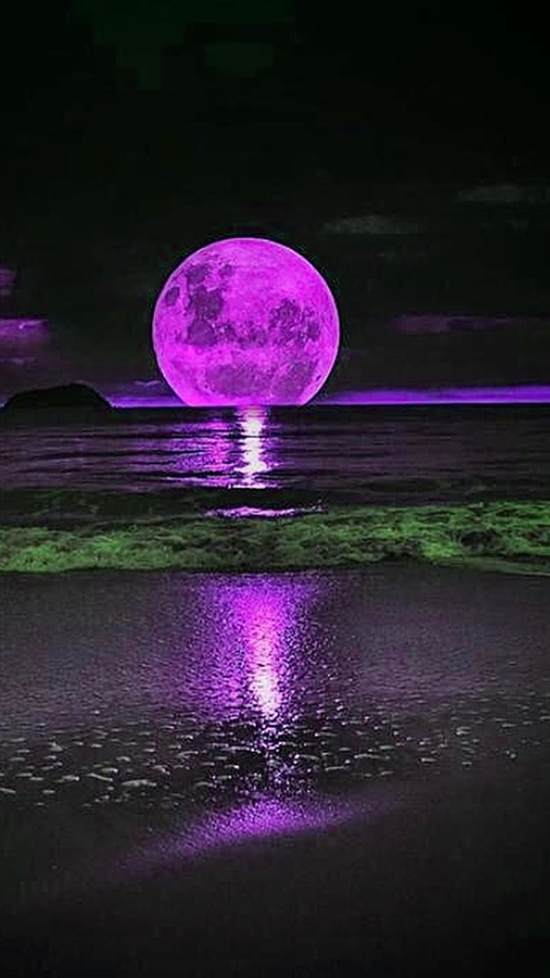 moon, ocean, HD phone wallpaper