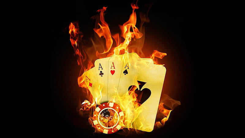 poker winning-The fire of artistic creativity design, HD wallpaper