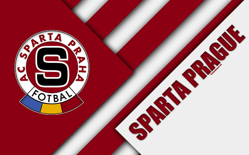 AC Sparta Prague logo, material design, red white abstraction, Czech football club, Prague, Czech Republic, football, Czech First League, Sparta Prague FC, HD wallpaper