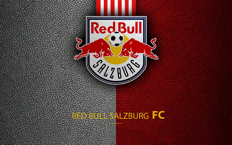 FC Red Bull Salzburg leather texture, logo, Austrian football club, Austrian Bundesliga, Salzburg, Austria, football, HD wallpaper