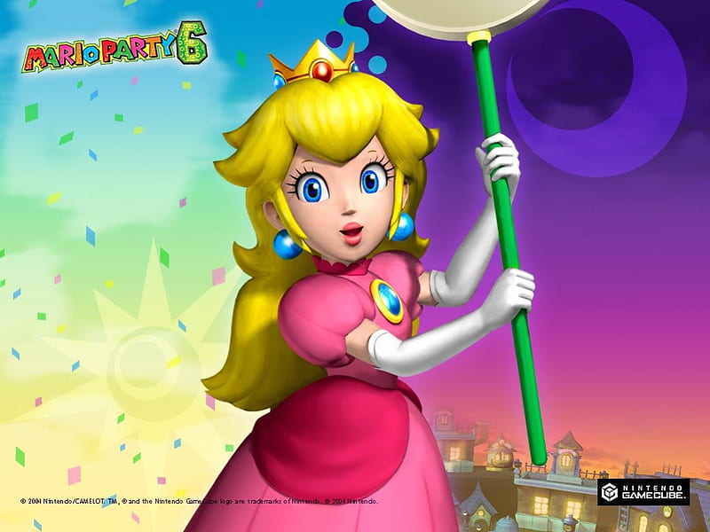 Princess Peach, Moon, Peach, Sun, Mario Party 6, HD wallpaper