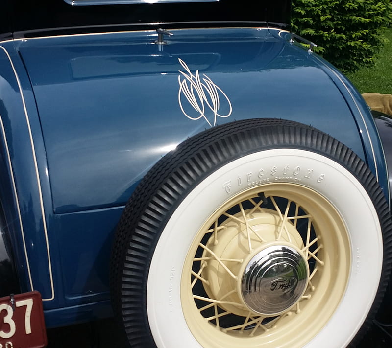 Model A Pinstripe, blue, car, HD wallpaper