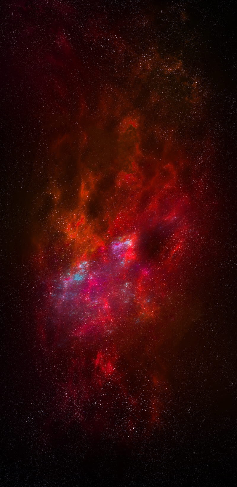 Orange-Nebula, dark, galaxy, space, HD phone wallpaper