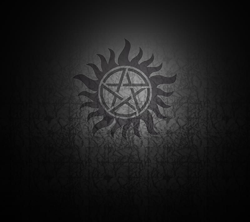 Supernatural, black, devil, gris, pentacle, pentagram, spn, HD wallpaper