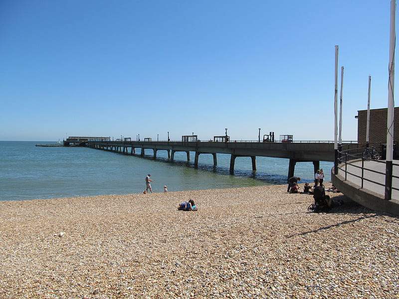 Beach & Pier, Deal, Beaches, Kent, UK, Piers, HD wallpaper