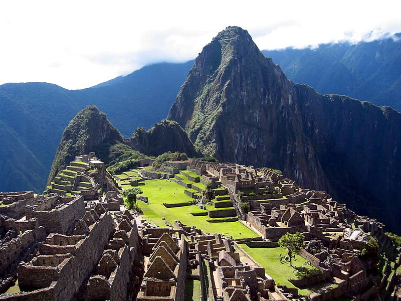 Machu Picchu, mountain, wonder of the world, clouds, huge, HD wallpaper