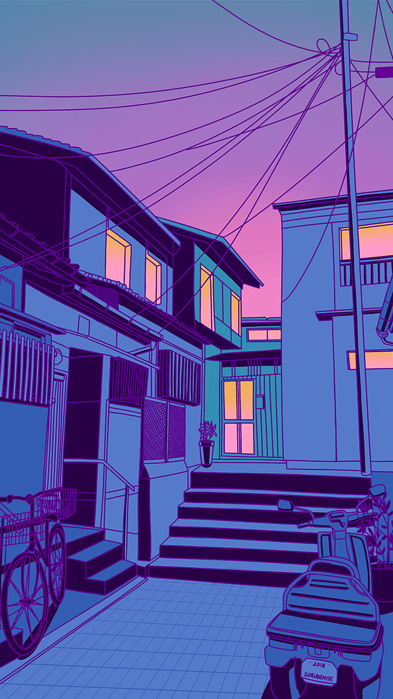 Aesthetic Purple Japan, Japan Vibe, HD phone wallpaper