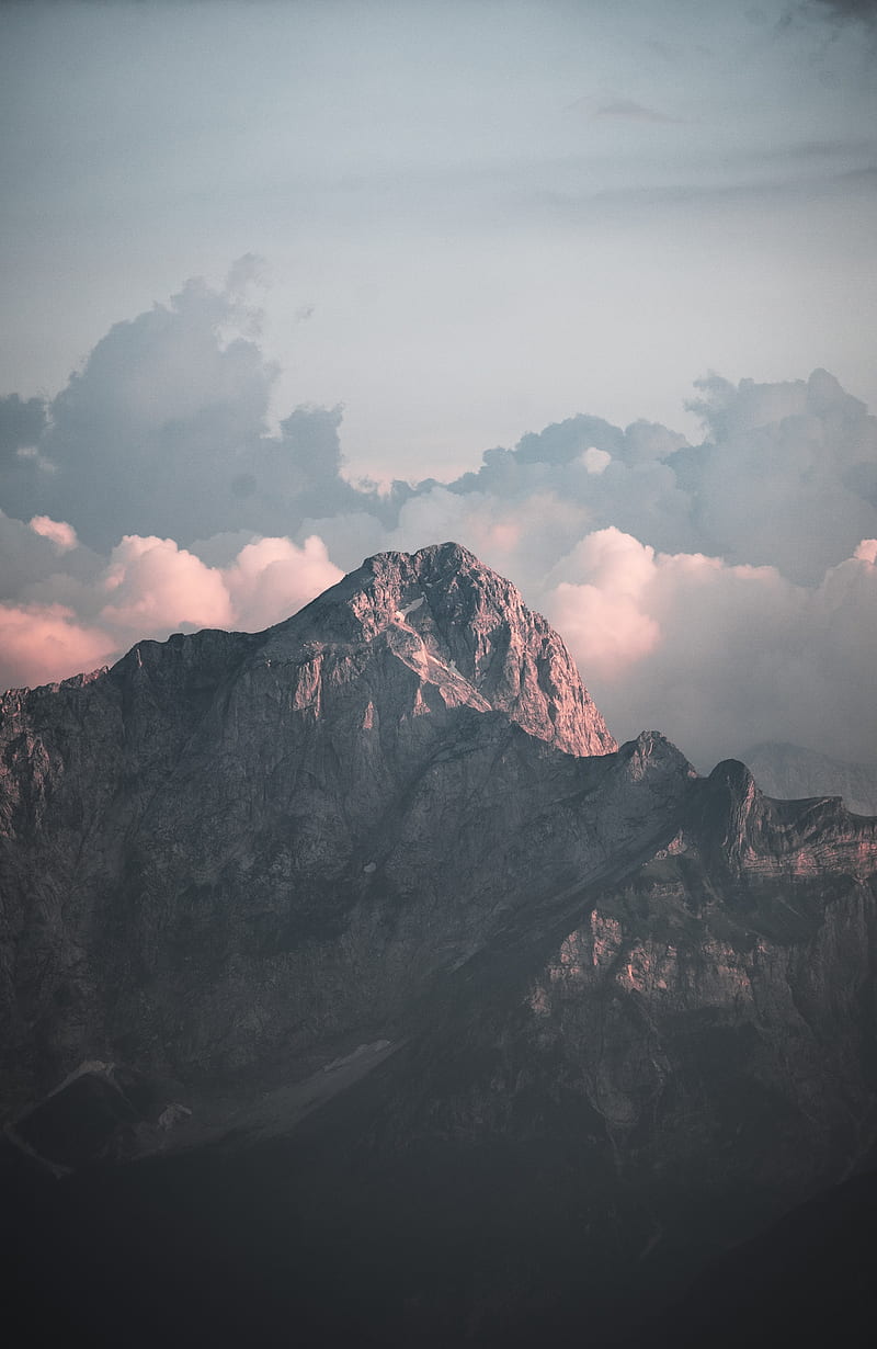 mountains, rocks, clouds, sky, HD phone wallpaper