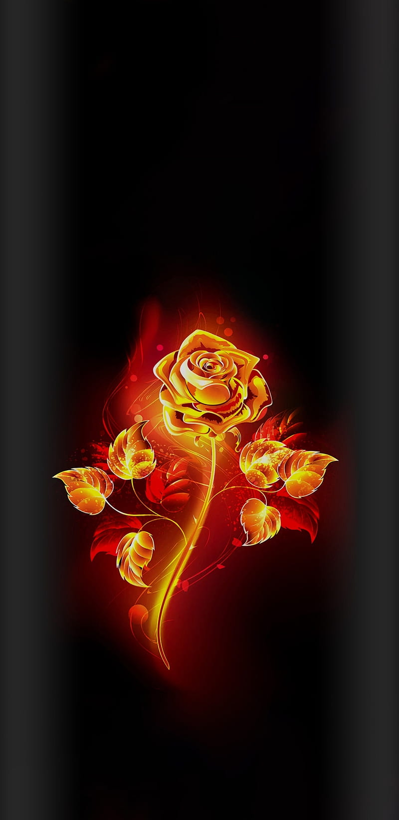 Flaming Rose, fire, flame, floral, flower, mystic, pretty, rose, roses, HD phone wallpaper