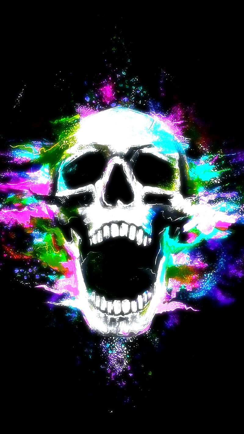 Color Dust Skull, color dust, HD phone wallpaper | Peakpx