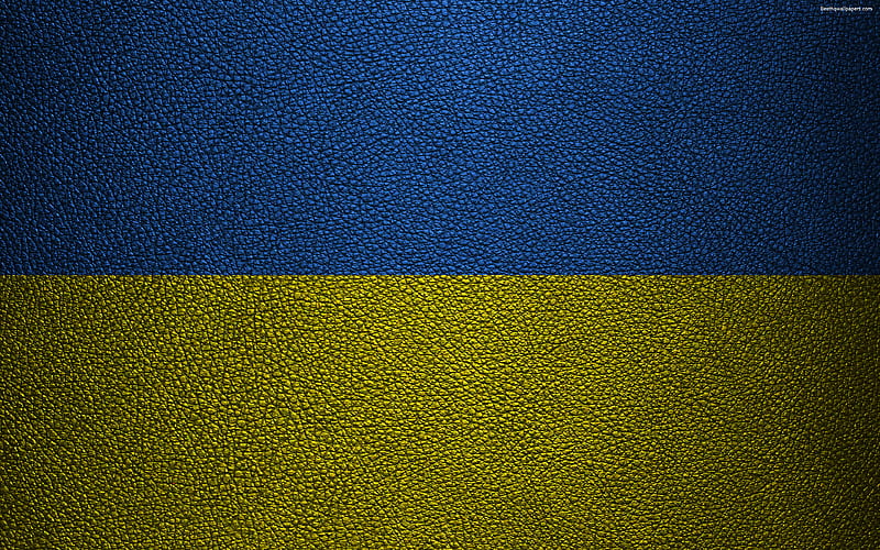 Flag of Ukraine leather texture, Ukrainian flag, Europe, flags of Europe, Ukraine, HD wallpaper