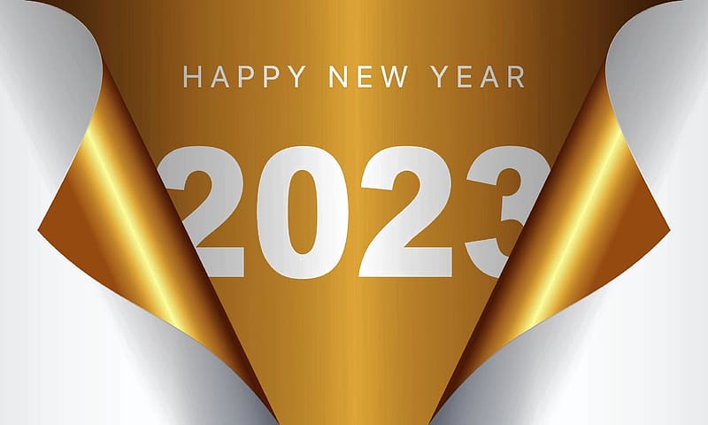 Happy New Year ~ 2023, 2023, paper, abstract, new year, HD wallpaper