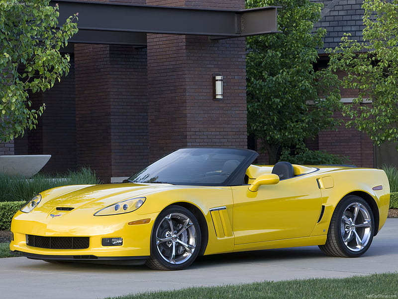 2010 vette-2, outside, sportscar, corvette, chevy, yellow, american, chevrolet, car, auto, convertible, fast, HD wallpaper