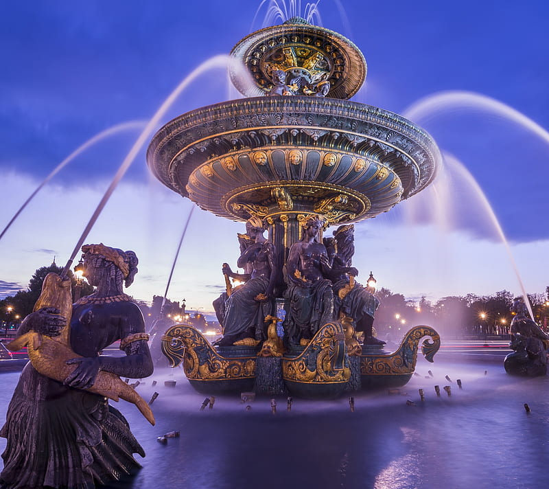 Fountain of the seas, france, paris, HD wallpaper