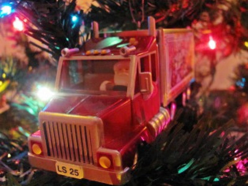 Santa Truck, santa truck driver, big rig santa, santa rig, HD wallpaper