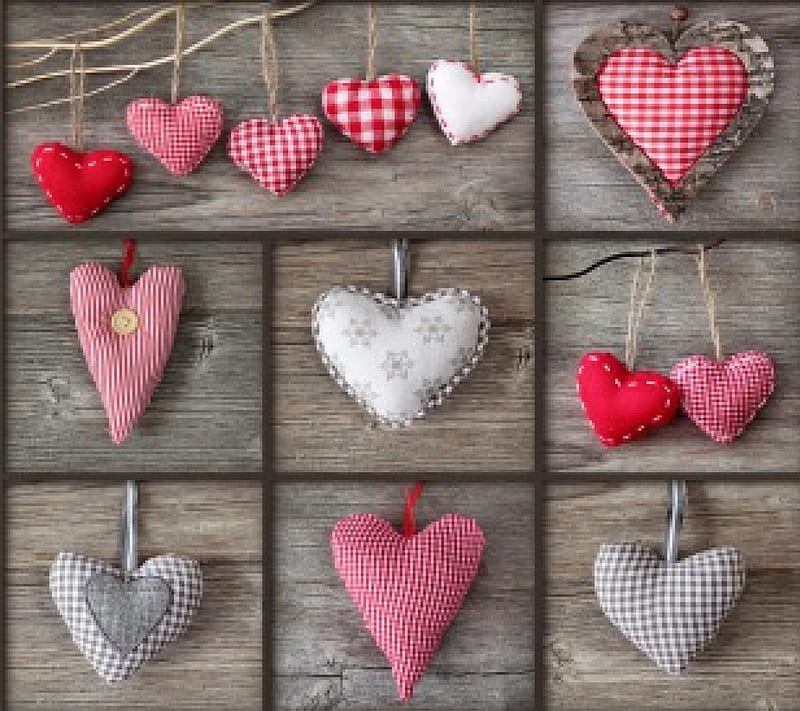 With Love, romantic, love, valentine, corazones, handcraft, wood, HD wallpaper