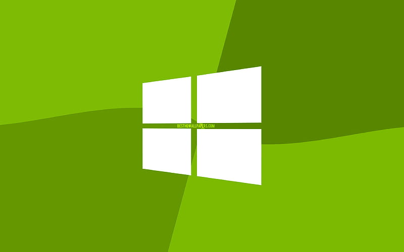 Windows 10 olive logo Microsoft logo, minimal, OS, olive background, creative, Windows 10, artwork, Windows 10 logo, HD wallpaper