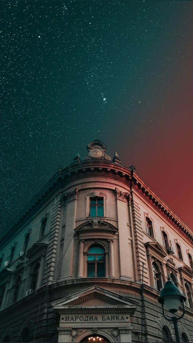 Serbia night, city, buildings, history, green, pink, red, nature, HD phone wallpaper