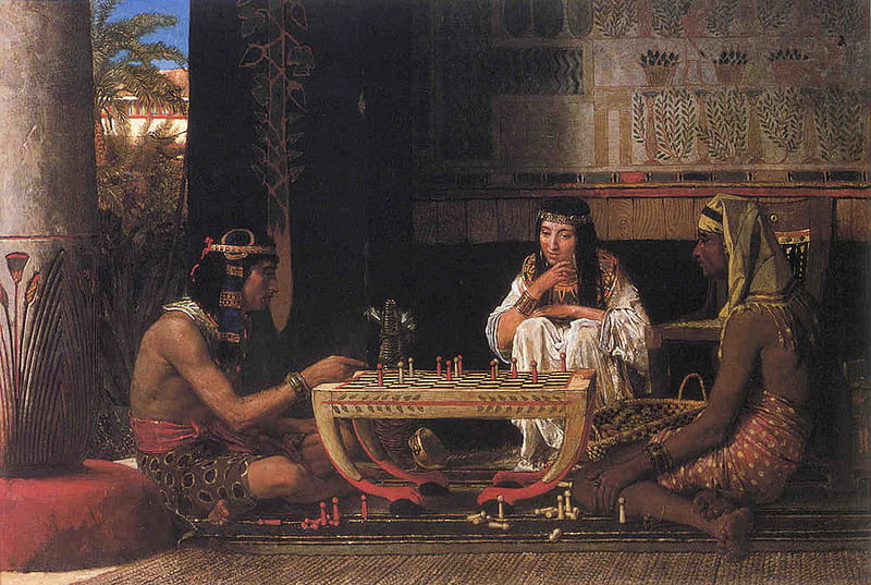 Ancient Egyptian Chess Players, servant, decoration, players, egyptian, chess, pillar, HD wallpaper