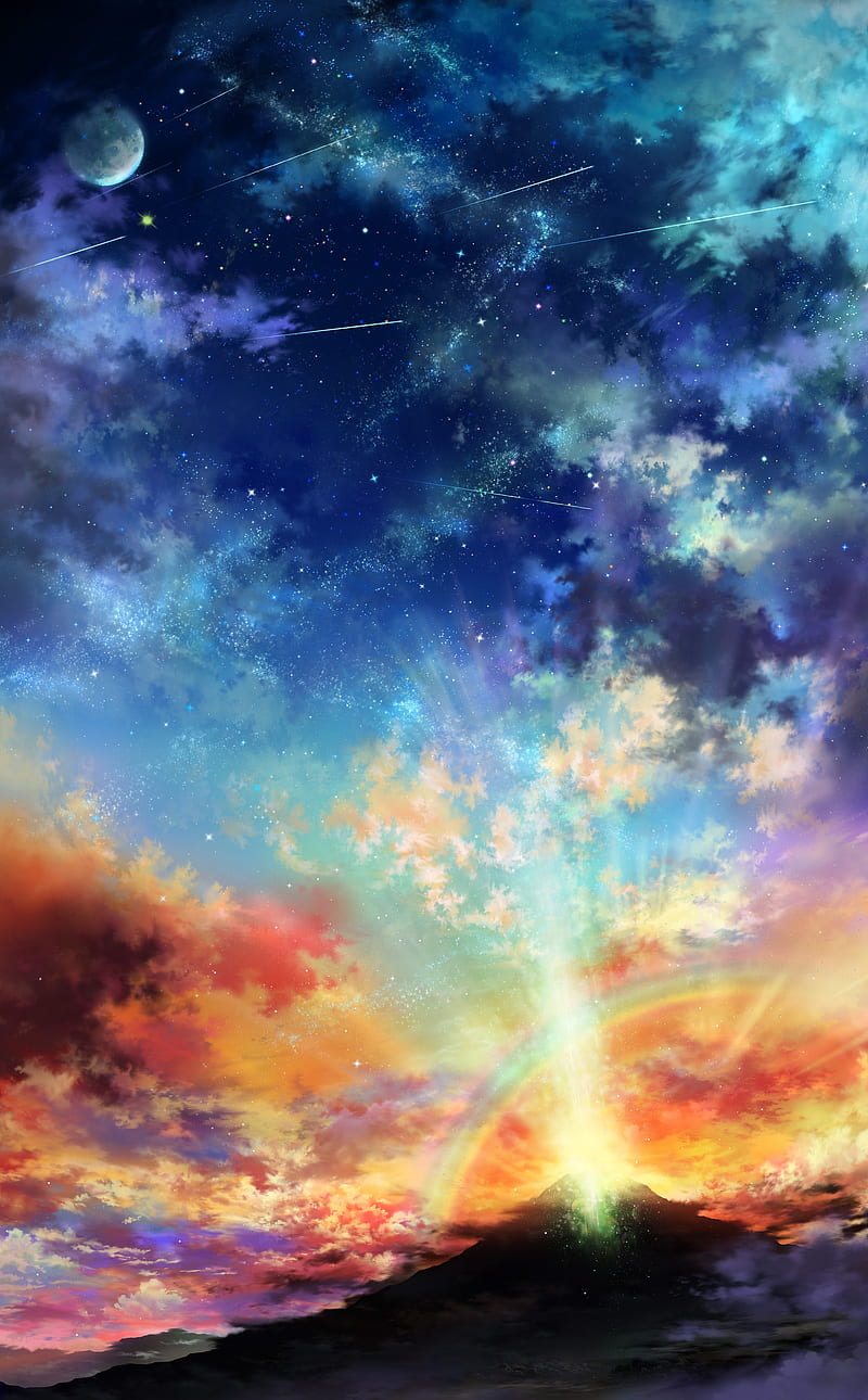 landscape, sky, mountains, sunrise, clouds, HD phone wallpaper