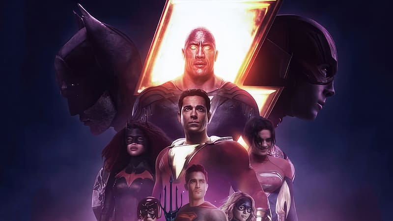 Dc Universe 2023, black-adam, shazam, supergirl, superman, aquaman, flash, batman, superheroes, artwork, digital-art, artist, HD wallpaper