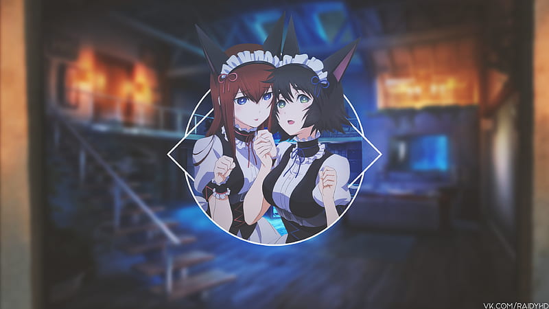 Anime, Steins;Gate, Animal Ears, Kurisu Makise, Maid, Mayuri Shiina, -In-, HD wallpaper