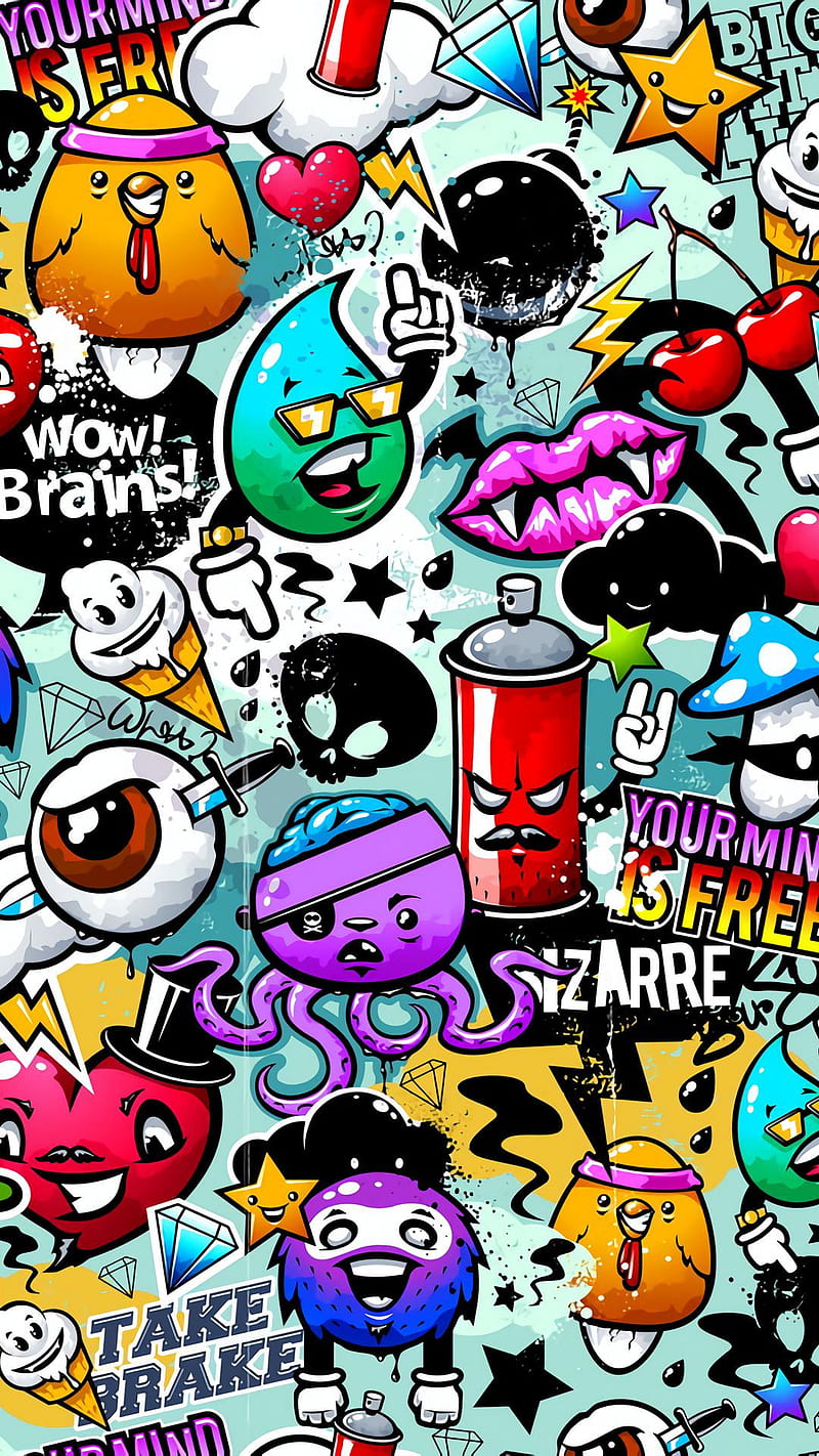 Grafitti, art, cartoon, graffiti, HD phone wallpaper