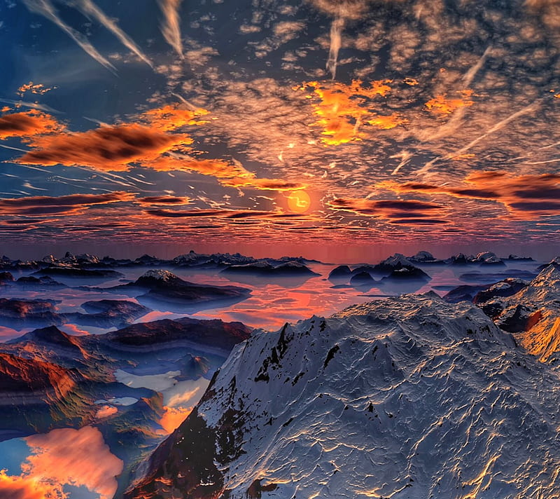 Dramatic Sky, mountain, nature, sky, sun, HD wallpaper