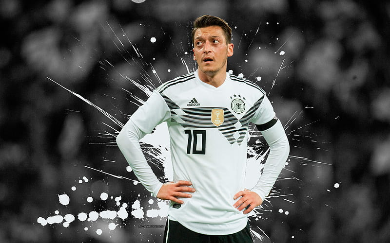 Mesut Ozil football stars, grunge, German National Team, footballers, soccer, Ozil, HD wallpaper