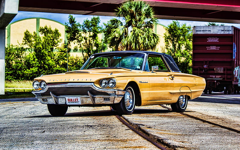 Ford Thunderbird retro cars, cabriolets, 1964 cars, R, 1964 Ford Thunderbird, american cars, Ford, HD wallpaper