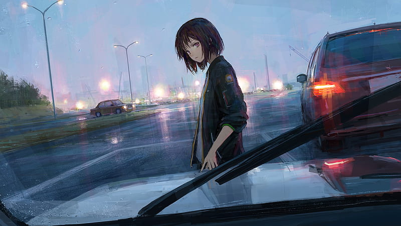 Explore the Bustling Streets of a Retro - Futuristic City through the Eyes  of a Determined Taxi Driver Anime Girl, Manga Style Stock Illustration -  Illustration of cartoon, city: 279281118