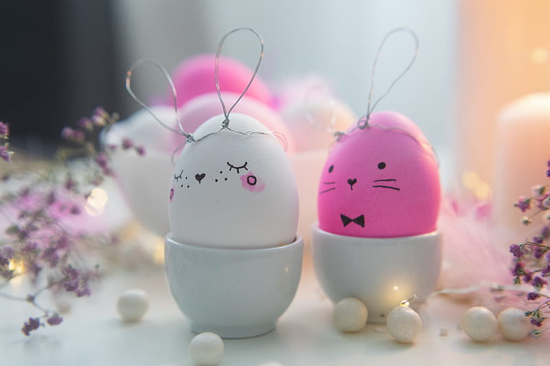 Pink and White Plastic Egg Toy, HD wallpaper