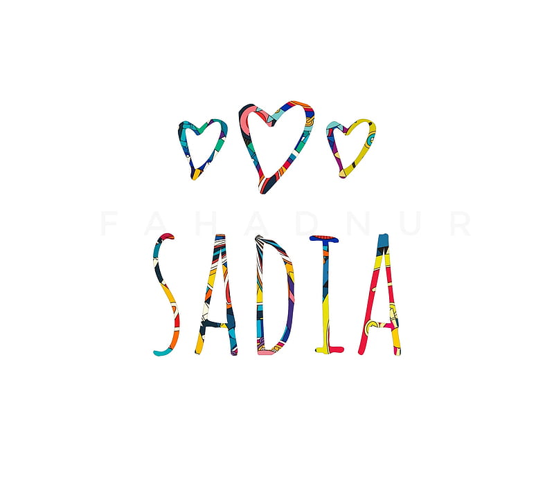 Sadia - Name Art, blue, calligraphy, fahad noor, fahadnoor090, flowers, girl, instagram, love, name art, sadia name, sadia name art, sadia name design, typography, HD wallpaper