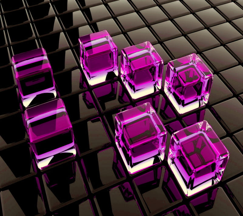 Glass Cubes, 3 d art, abstract purple, glas cubes, HD wallpaper