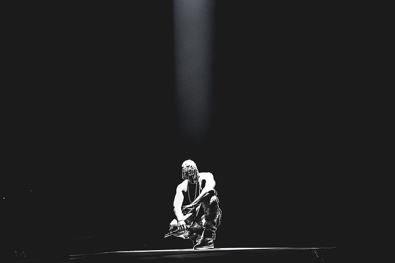 man crouching at dimmed light #Yeezus Kanye West P # # #. Kanye west , Kanye west, Yeezus, Kanye West Black, HD wallpaper