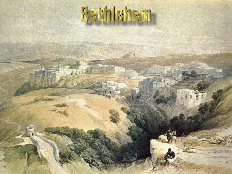 Bethlehem 1, roberts, art, religious, 1839, religion, david roberts, bethlehem, holy, city, painting, bible, oldmaster, HD wallpaper
