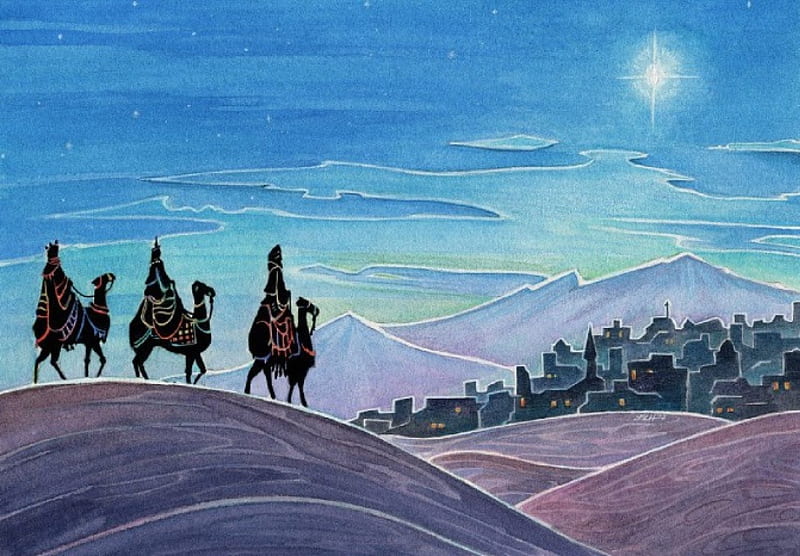 We Three Kings, Kings, Christmas, Bethlehem, Star, HD wallpaper