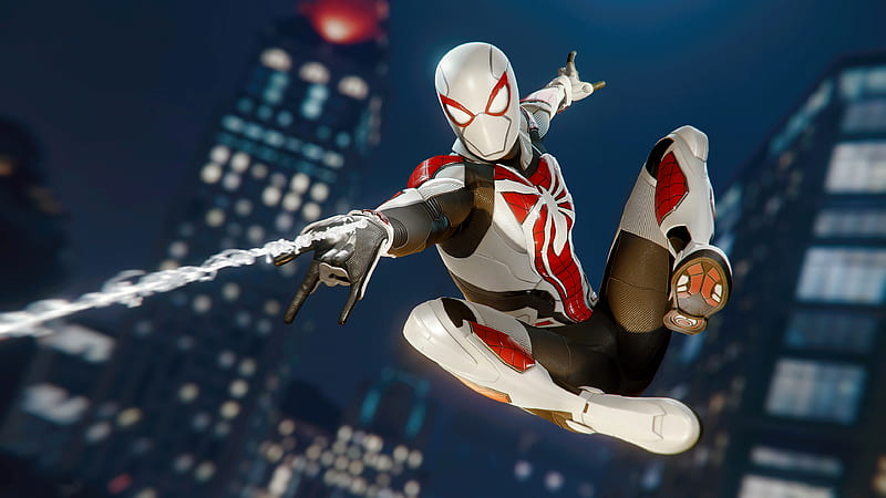 Miles Morales Spider-Man White Suit, HD wallpaper