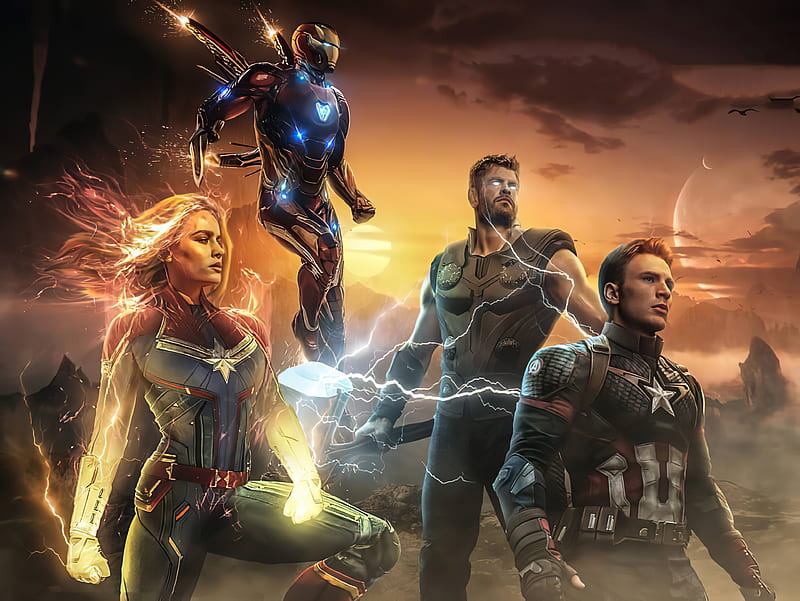 Avengers Endgame Movie , avengers-endgame, thor, iron-man, captain-marvel, artwork, HD wallpaper