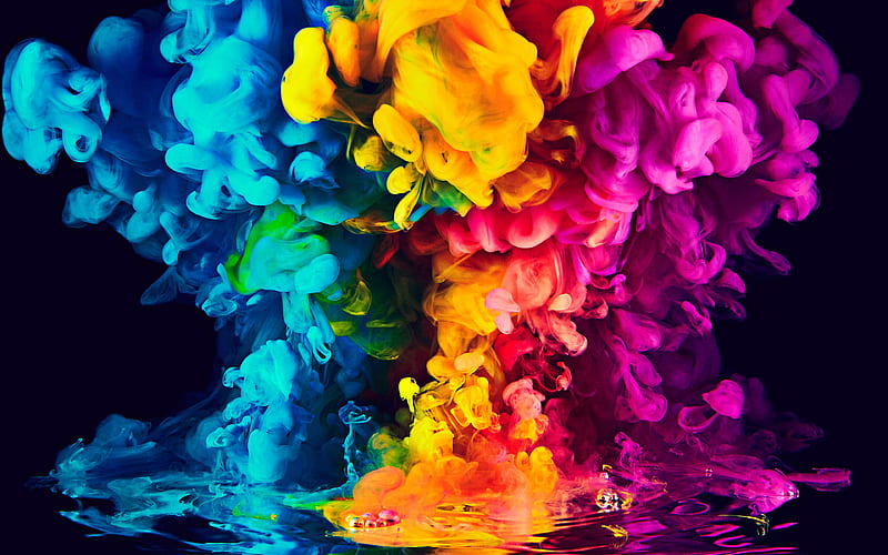 bright colorful smoke, 3d smoke, rainbow, colored smoke, art, creative, HD wallpaper