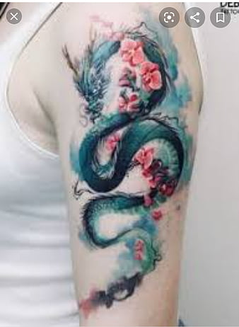 Dragon of Tattoo, male, comic, swords, tattoo, flowers, jademan