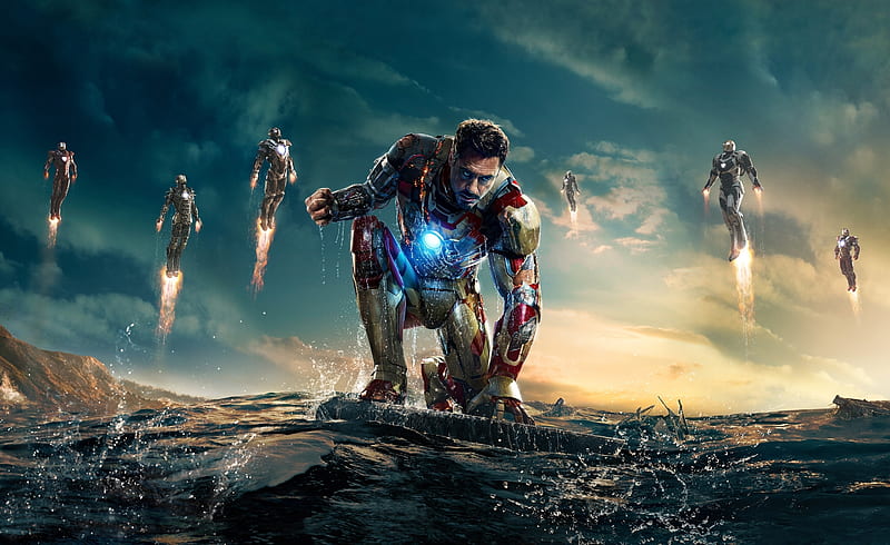 Iron Man 3 (2013), poster, irnon man vs mandarin, fantasy, iron man, movie, man, comics, iron man 3, HD wallpaper