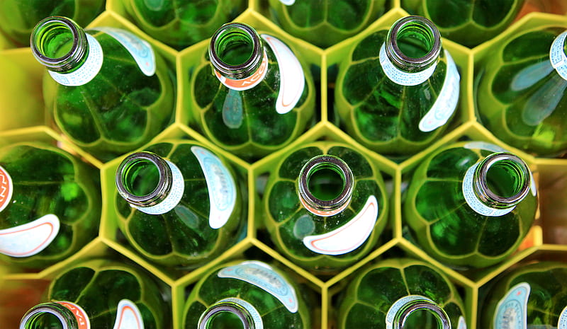 green bottle lot, HD wallpaper