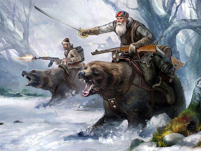Fantasy, Warrior, Bear Cavalry, HD wallpaper