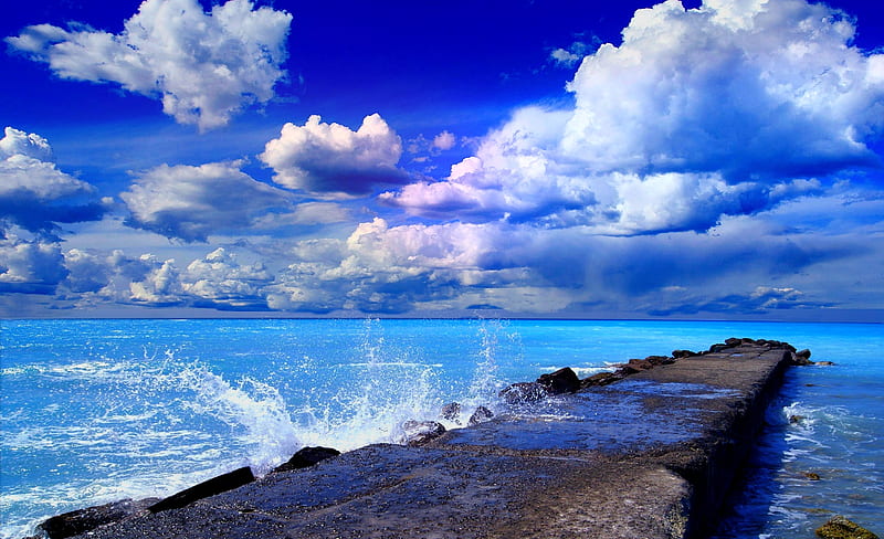 :-), water, vara, cloud, summer, white, dig, sea, blue, HD wallpaper
