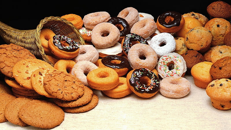 Cookies, pretty, amazing, wonderful, delicious, sweets, donuts, biscuits, abstract, nice, tasty, HD wallpaper